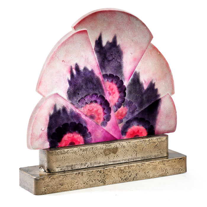Macklowe Gallery Gabriel Argy-Rousseau Pâte de Verre "Eventail de Fleurs" Night Light