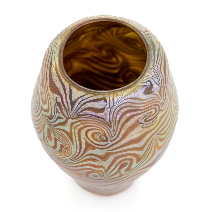 Macklowe Gallery Tiffany Studios New York "Damascene" Favrile Glass Vase