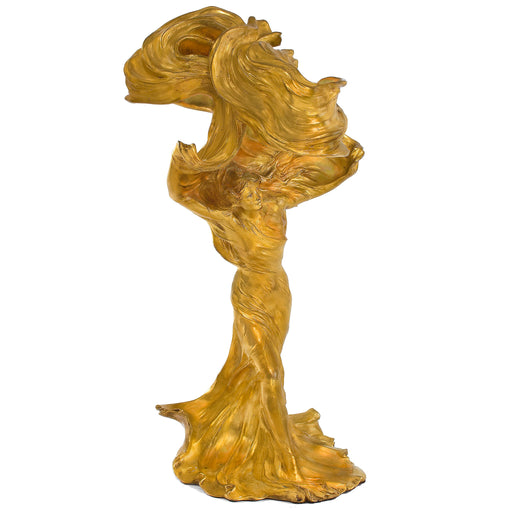 Macklowe Gallery François-Raoul Larche "Loïe Fuller," Gilt Bronze Sculpture