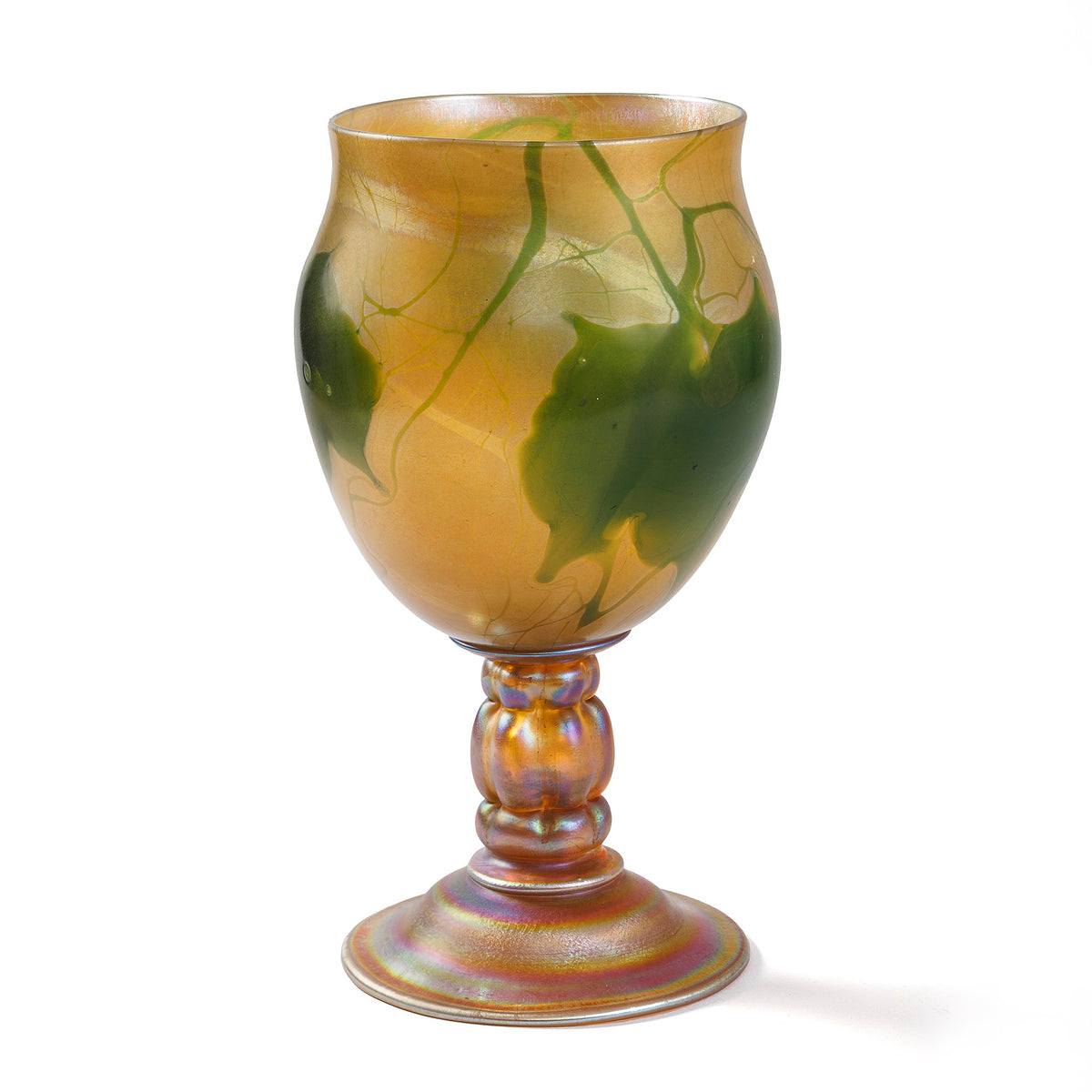 Macklowe Gallery Tiffany Studios New York Monumental Favrile Glass Goblet