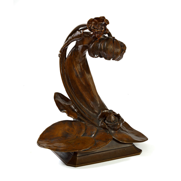 Macklowe Gallery Leo Laporte-Blairsy "Femme aux Nénuphars" Lighted Inkwell