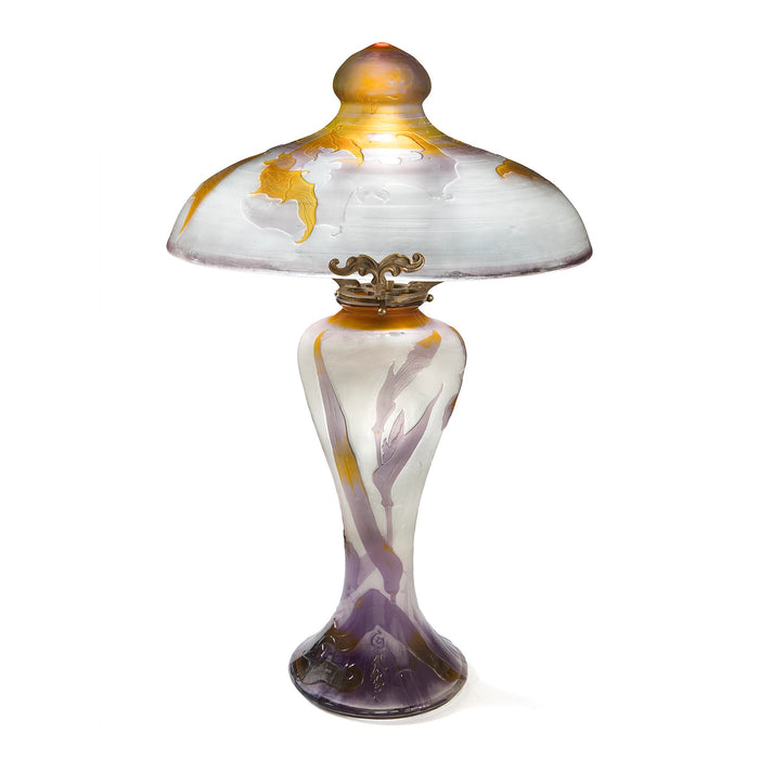 Macklowe Gallery Émile Gallé “Bats and Iris” Table Lamp