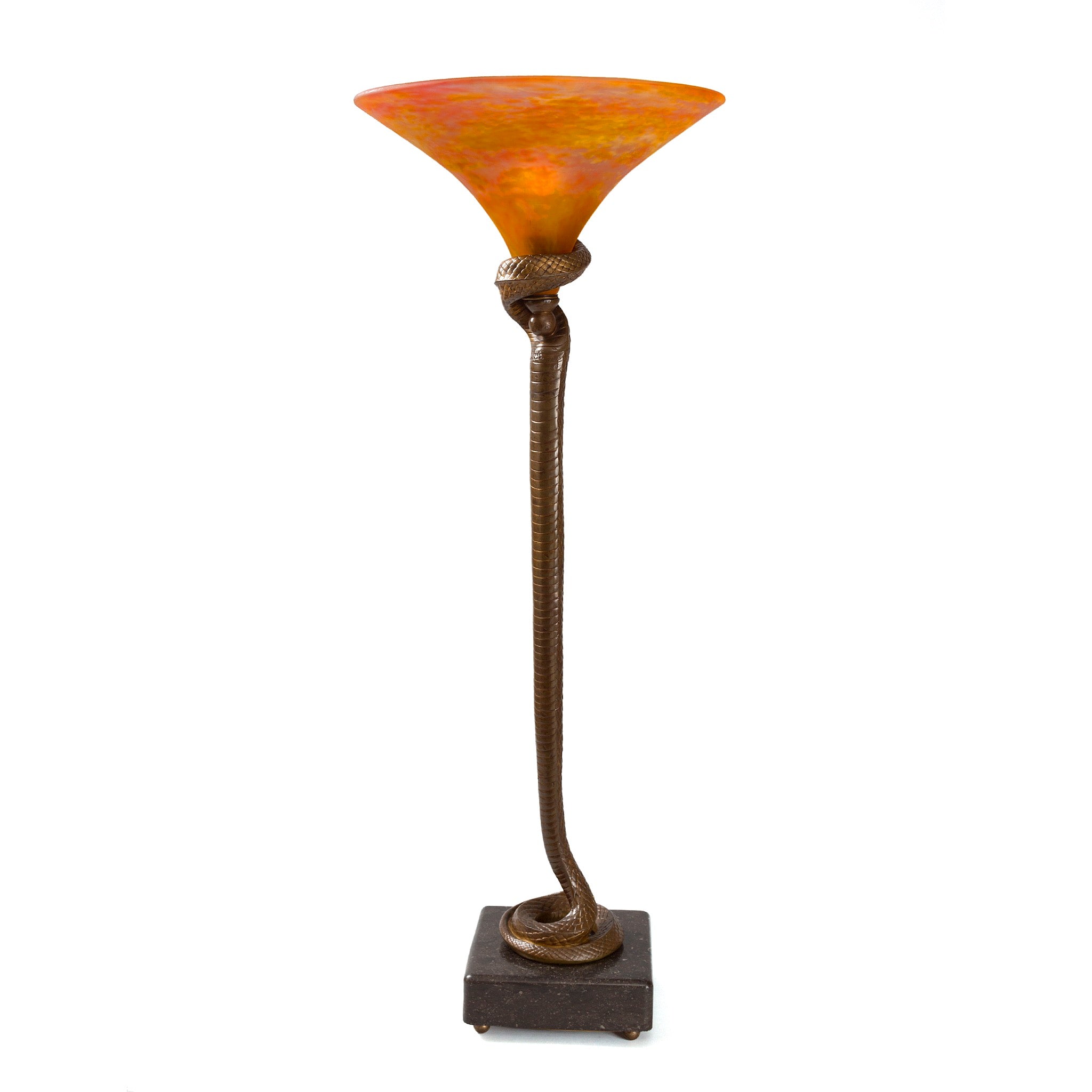 Macklowe Gallery | Edgar Brandt and Daum “La Tentation” Table Lamp