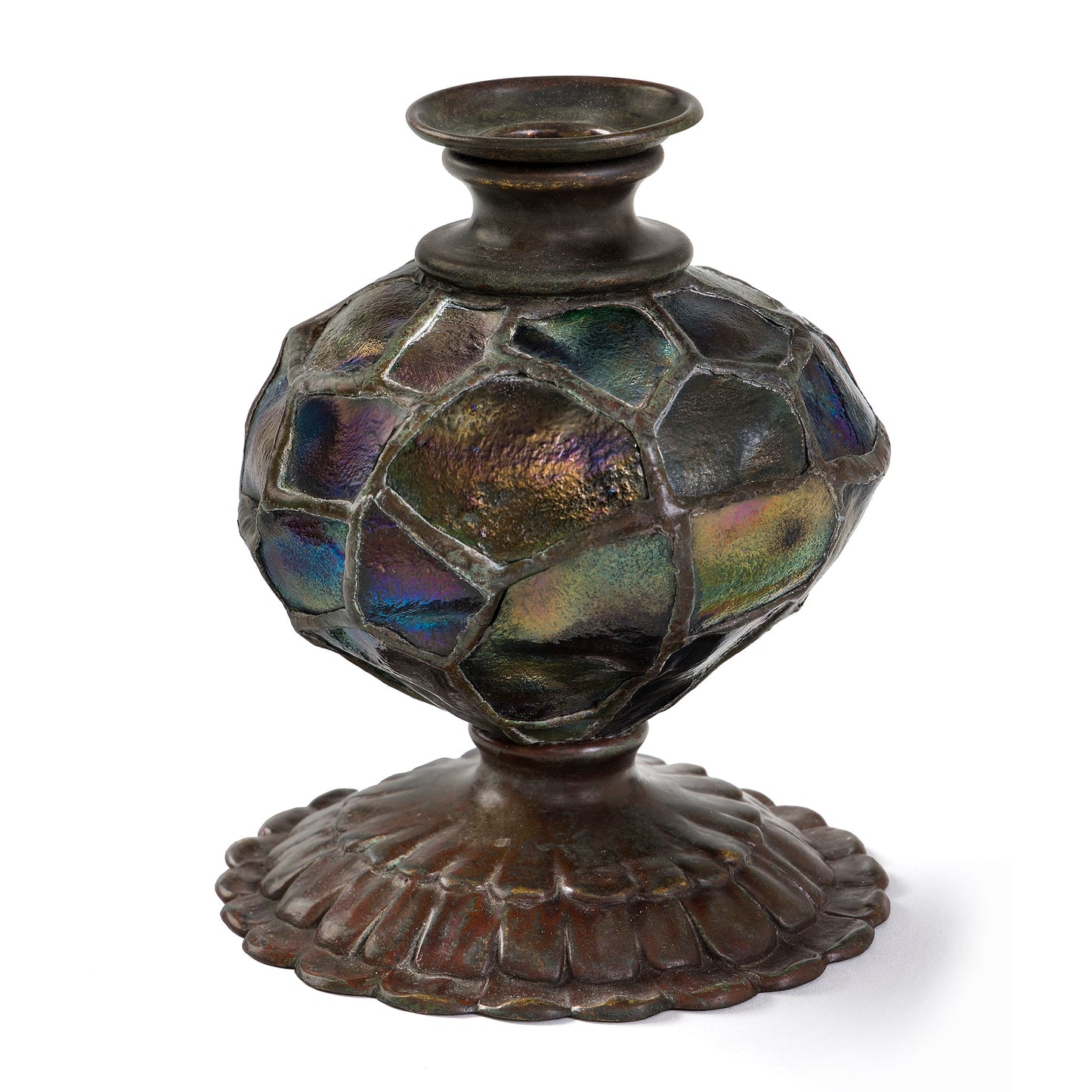 Macklowe Gallery Tiffany Studios New York Turtleback Tile Candlestick