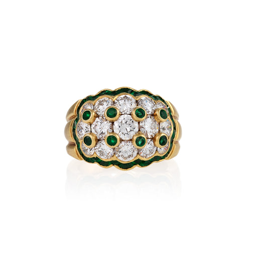 Macklowe Gallery Van Cleef & Arpels Emerald and Diamond Bombé Ring