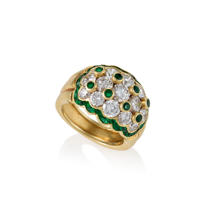 Macklowe Gallery Van Cleef & Arpels Emerald and Diamond Bombé Ring