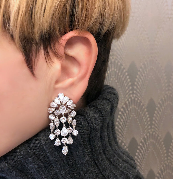 Macklowe Gallery David Webb Diamond "Waterfall" Earrings