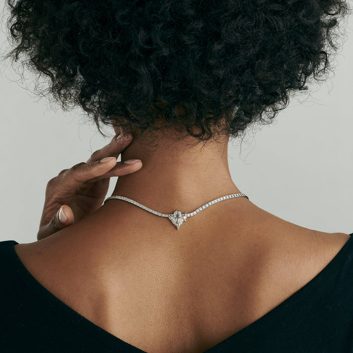 Macklowe Gallery Multi-Cut Diamond Tassel Collar Necklace