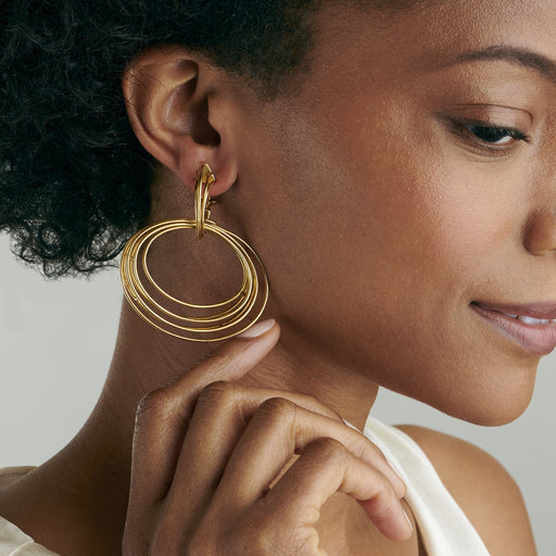 Macklowe Gallery Gold Hoop Kinetic Earrings