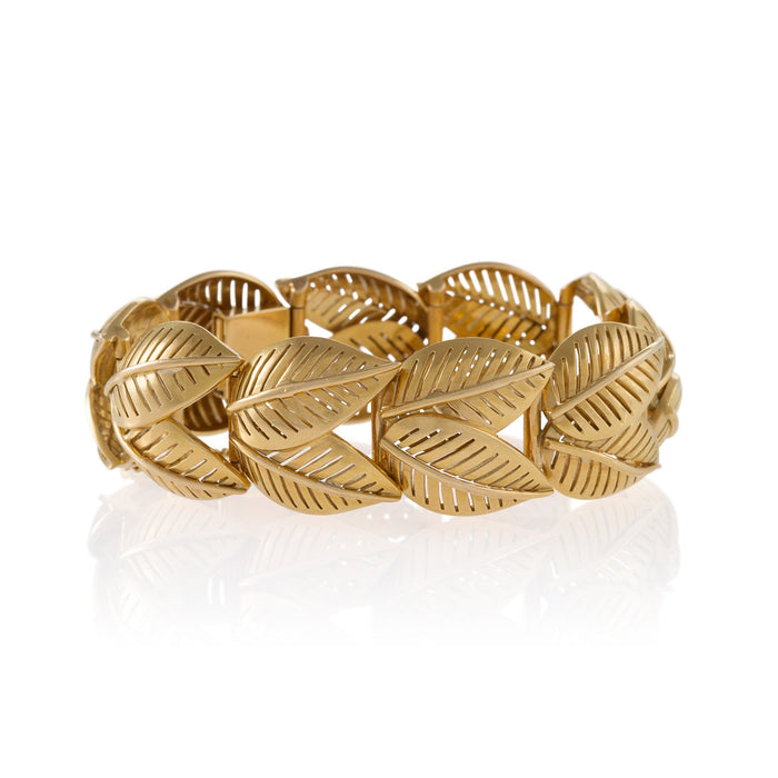 Macklowe Gallery  Gold Leaf Link Bracelet — MackloweGallery