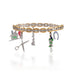 Macklowe Gallery Cartier Gold and Platinum Link Gem-Set Charm Bracelet