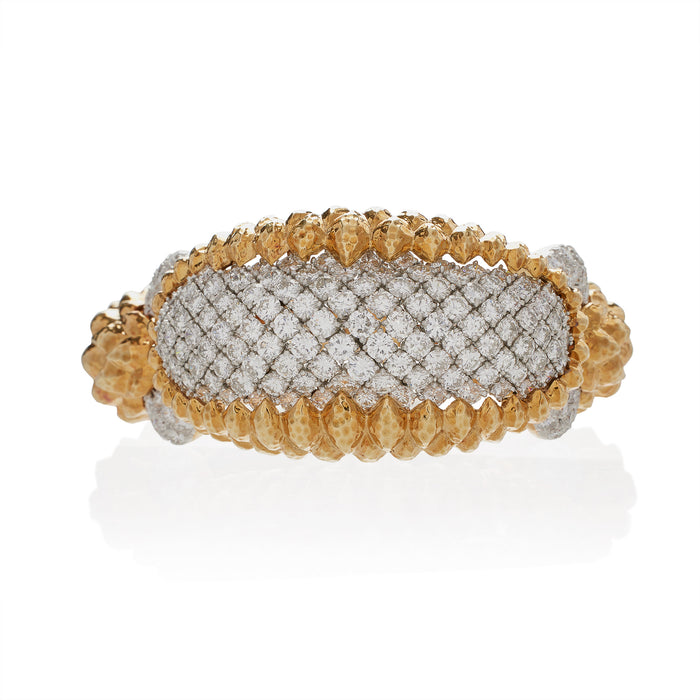 Macklowe Gallery David Webb New York Unique “Crosshatch” Diamond Bracelet 