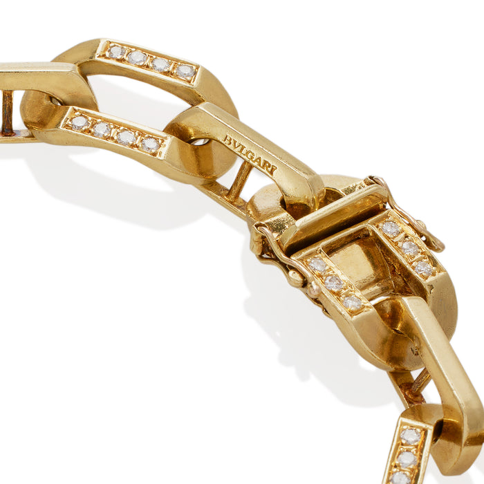 Macklowe Gallery Bulgari Rome Trace Link Diamond Bracelet