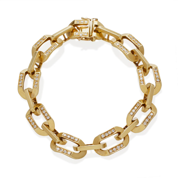 Macklowe Gallery Bulgari Rome Trace Link Diamond Bracelet