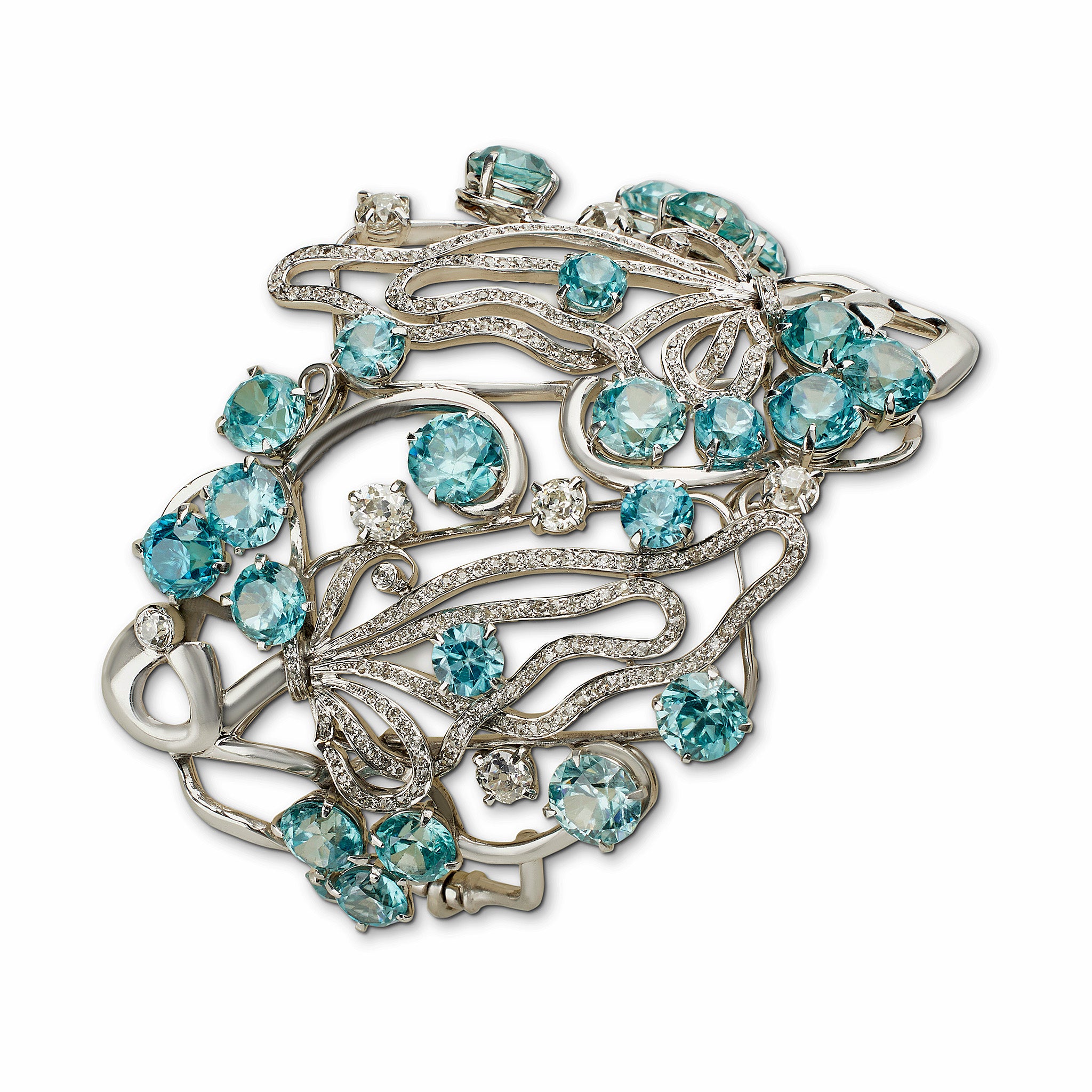 Macklowe Gallery | Seaman Schepps Blue Zircon and Diamond
