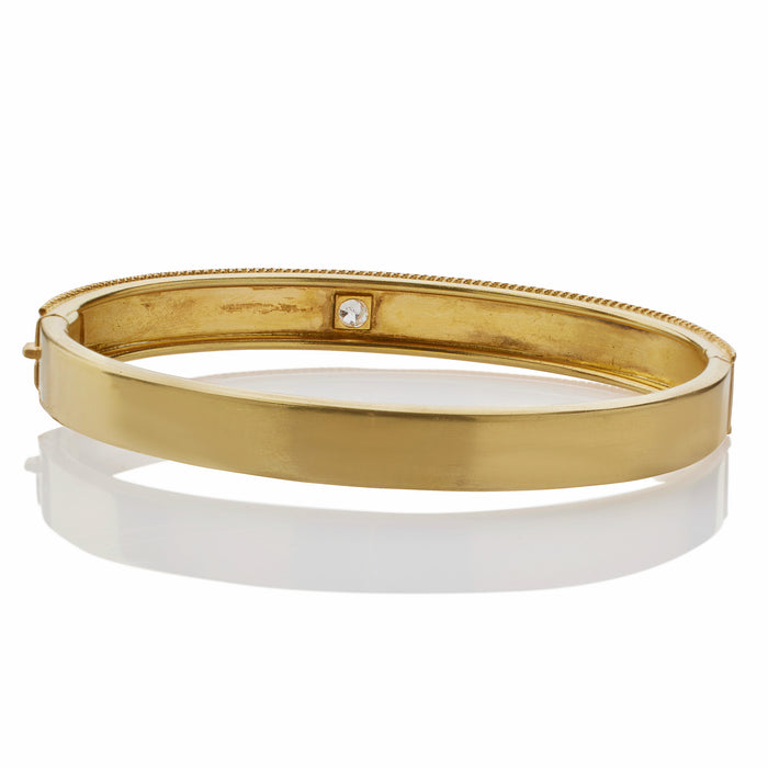 Macklowe Gallery English 15K Gold and Diamond Bangle Bracelet