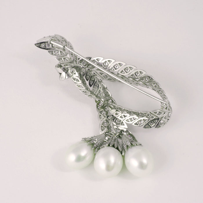 Macklowe Gallery Pierre Sterlé Diamond and South Sea Pearl Brooch