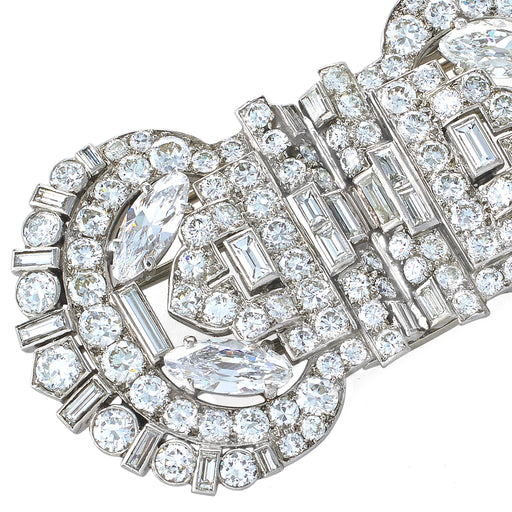 Macklowe Gallery Cartier London Indian-Inspired Diamond Double Clip Brooch