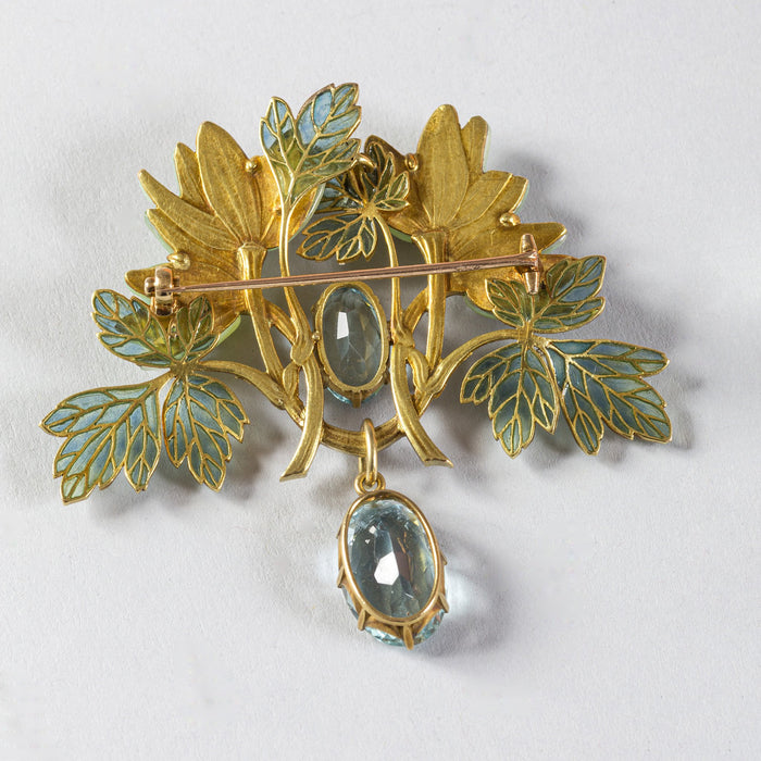 Macklowe Gallery René Lalique Plique-à-Jour Enamel "L'Anémone de Bois" Brooch