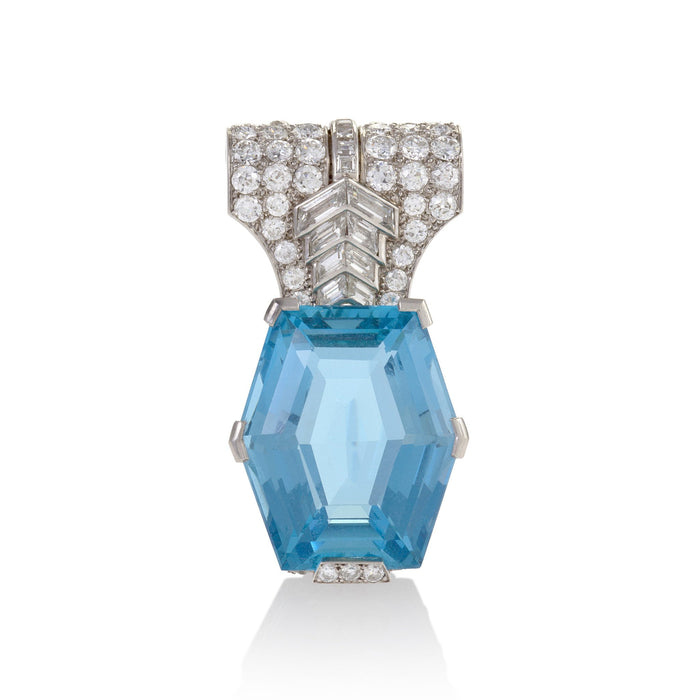 Macklowe Gallery  Tiffany & Co French Aquamarine and Diamond