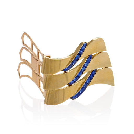 Macklowe Gallery Van Cleef & Arpels “Joined Wave” Sapphire Brooch
