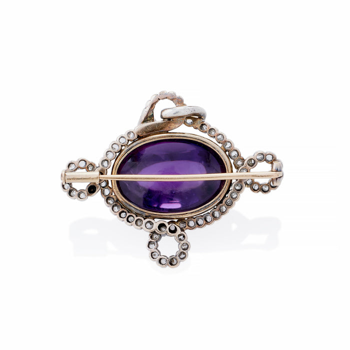 Macklowe Gallery Amethyst and Rose-cut Diamond Serpent Brooch