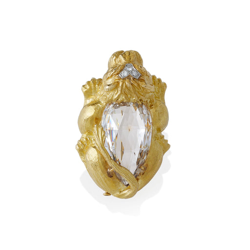 Macklowe Gallery  David Webb Rock Crystal and Hammered Gold Bombé Ring —  MackloweGallery