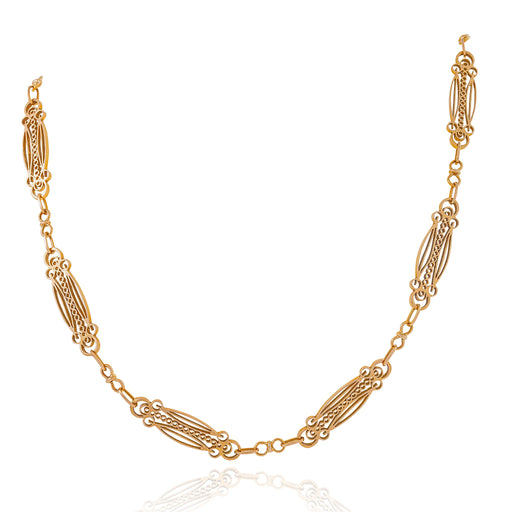 Macklowe Gallery Gold Fancy Link Long Chain Necklace