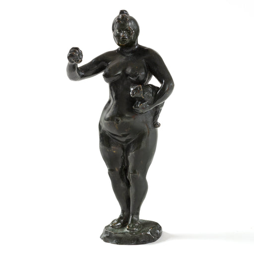 Macklowe Gallery François-Rupert Carabin "Woman and Cat" Patinated Bronze Sculpture