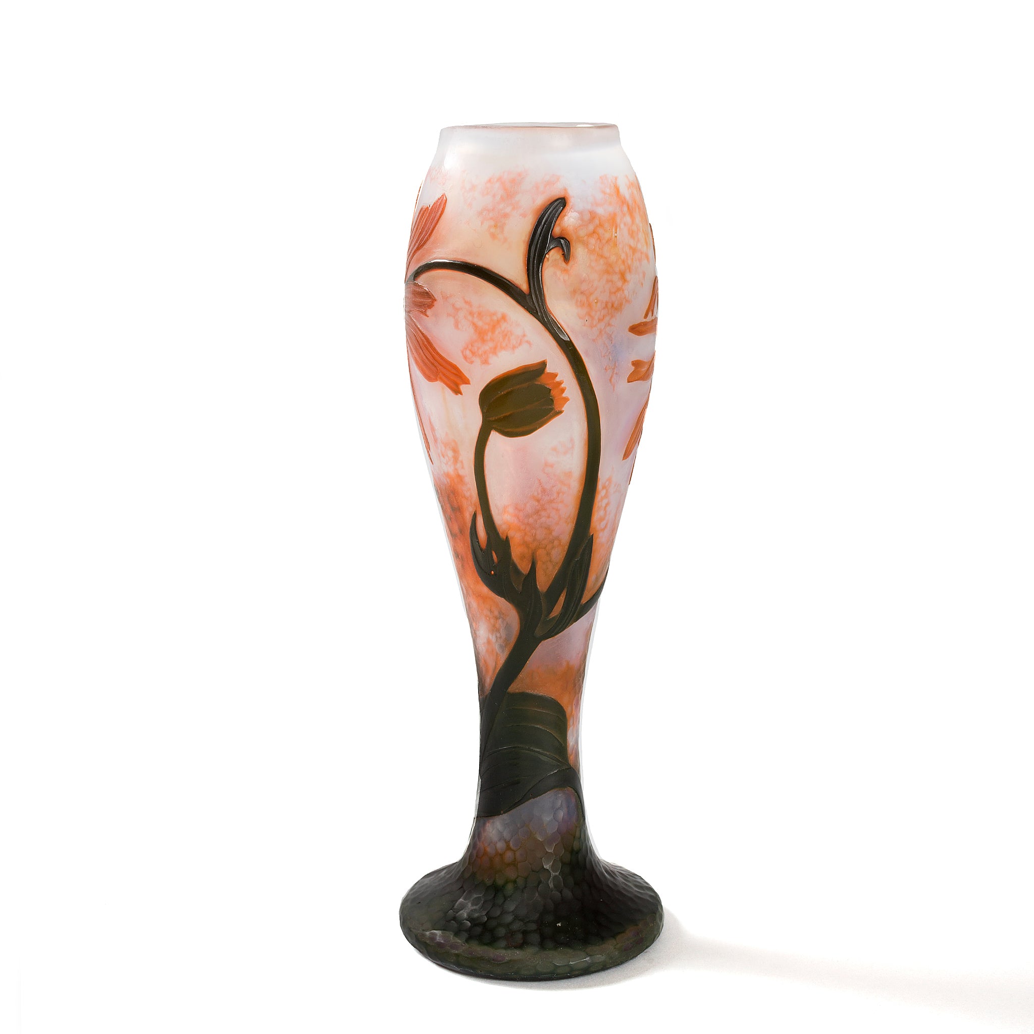 Macklowe Gallery | Daum Nancy Coneflower Cameo Glass Vase