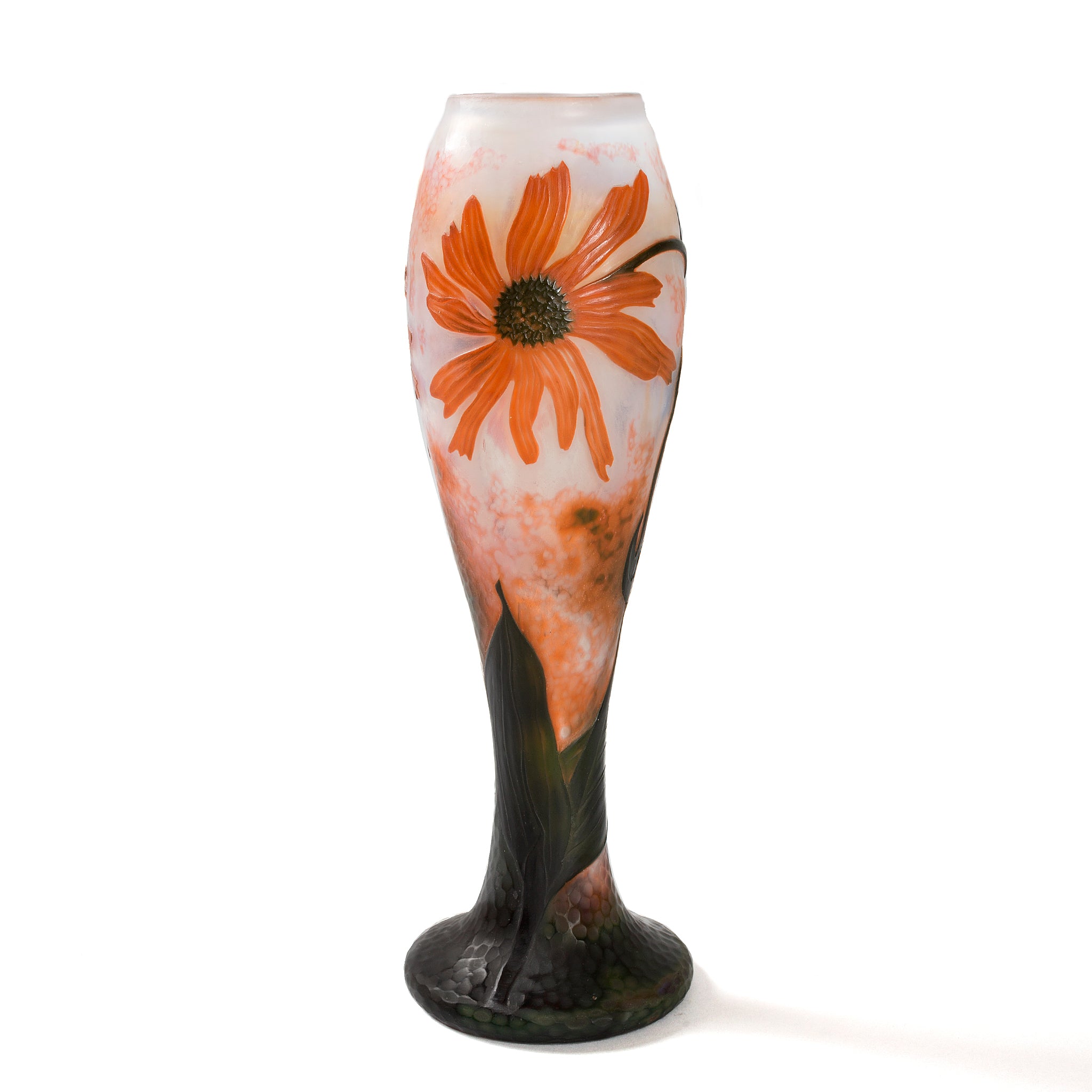Macklowe Gallery | Daum Nancy Coneflower Cameo Glass Vase