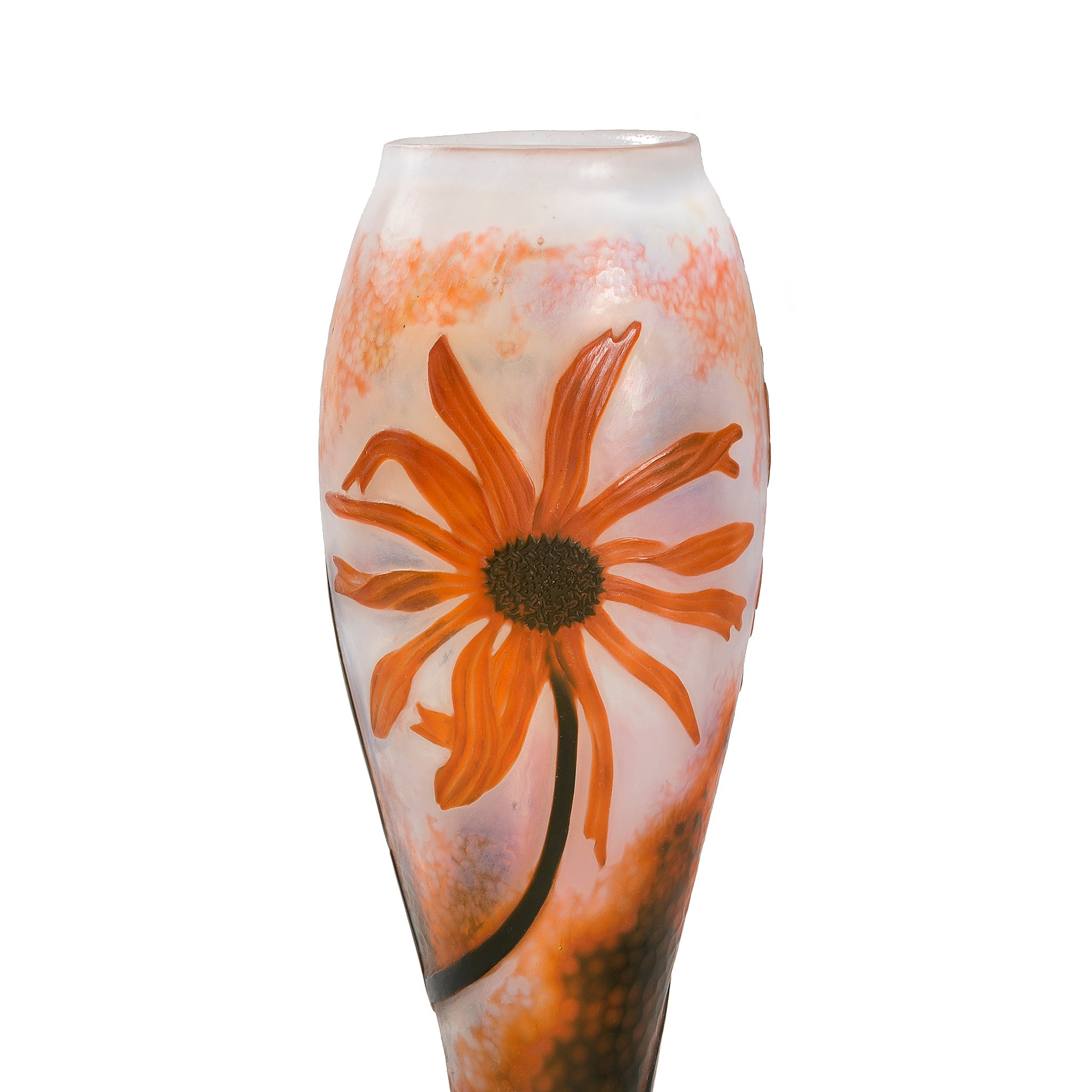 Macklowe Gallery | Daum Nancy Coneflower Cameo Glass Vase