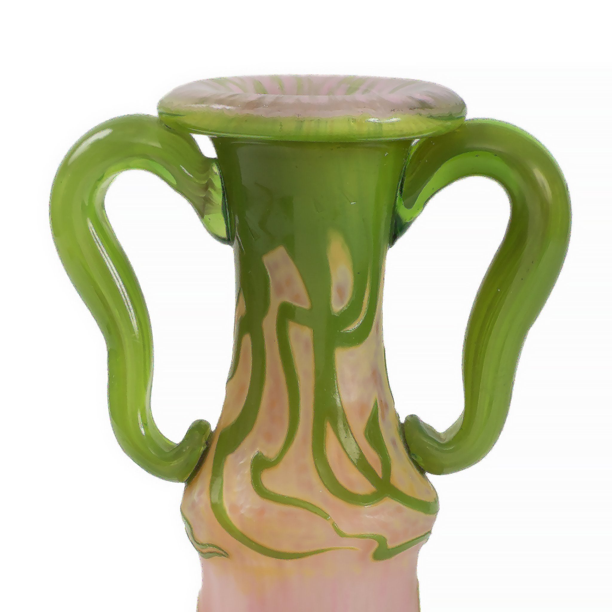 Macklowe Gallery | Daum Nancy Cyclamen Glass Vase with Handles