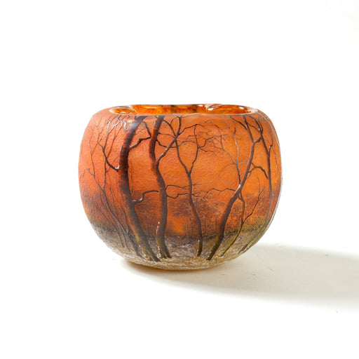 Macklowe Gallery Daum Nancy Glass "Winter Scene" Vase