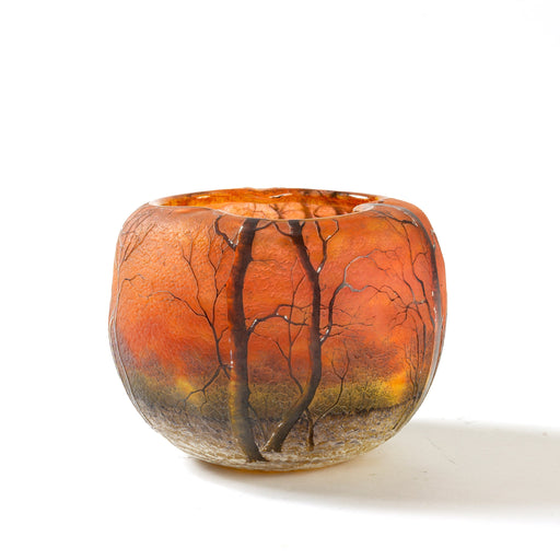 Macklowe Gallery Daum Nancy Glass "Winter Scene" Vase