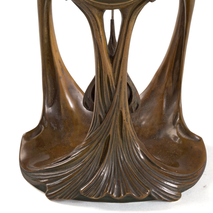 Maurice Dufrène Patinated Bronze Dancing Figures Clock