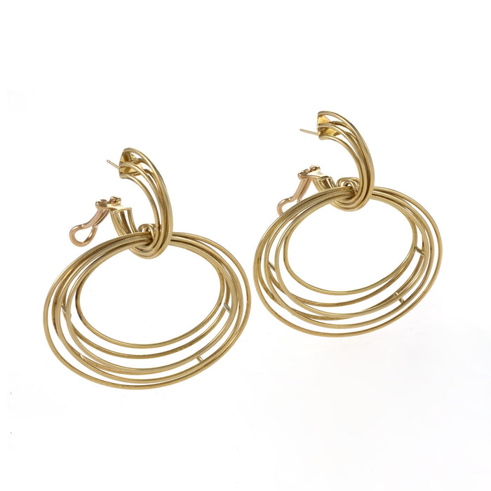 Macklowe Gallery Gold Hoop Kinetic Earrings
