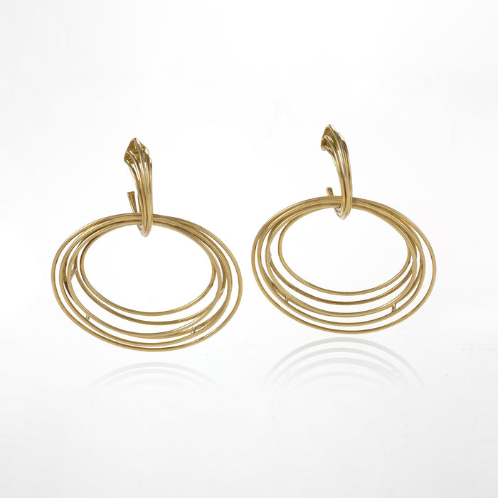 Macklowe Gallery Gold Hoop Kinetic Earrings