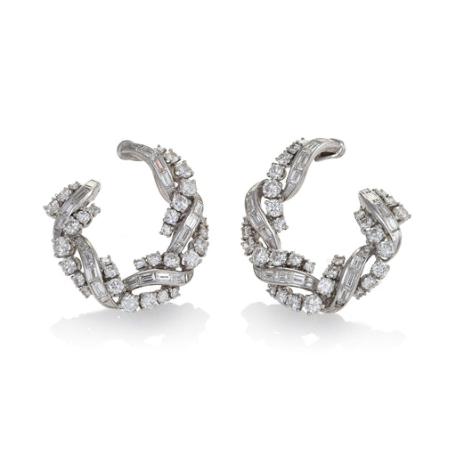 Macklowe Gallery Front-Facing Diamond Hoop Earrings