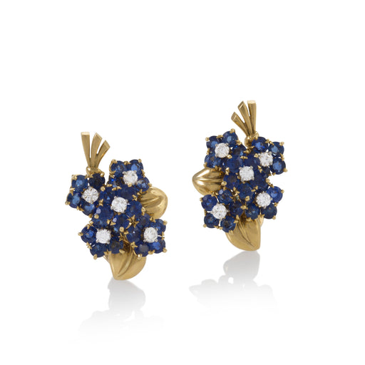 Macklowe Gallery Van Cleef & Arpels Sapphire and Diamond Bouquet Earrings