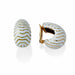 Macklowe Gallery David Webb White Enamel Tiger Stripe Clip Earrings