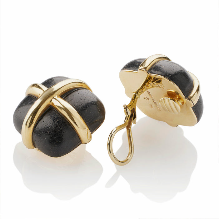 Macklowe Gallery Seaman Schepps Rosewood Clip Earrings