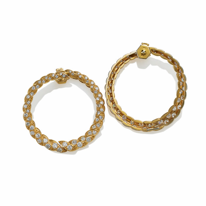 Macklowe Gallery French Diamond Hoop Earrings