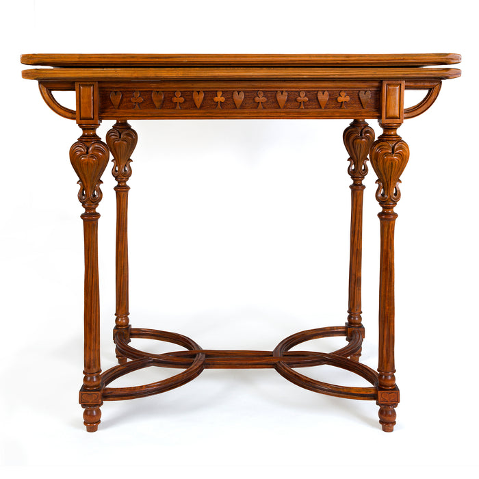 Macklowe Gallery Émile Gallé "Thistle" Fruitwood Marquetry Games Table