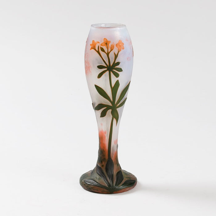 Macklowe Gallery Daum Nancy Wheel-Carved Floral Cameo Glass Vase