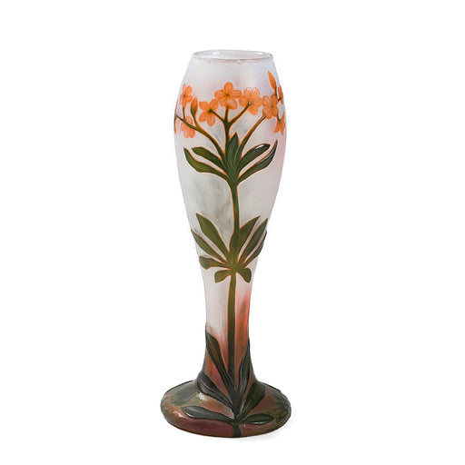 Macklowe Gallery Daum Nancy Wheel-Carved Floral Cameo Glass Vase
