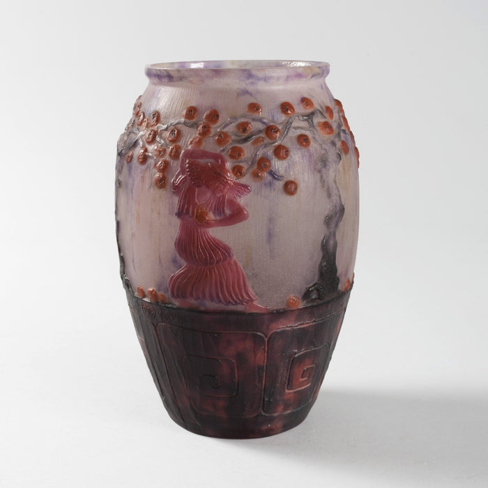 Macklowe Gallery Gabriel Argy-Rousseau "Le Jardin des Hespérides" Pâte de Verre Glass Vase 