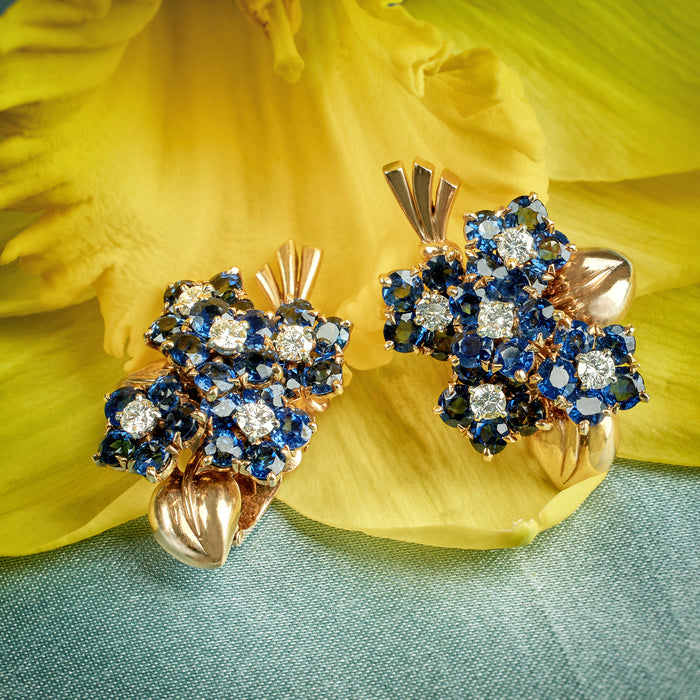 Macklowe Gallery  Van Cleef & Arpels Sapphire Bouquet Earrings