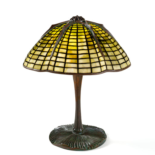 Lampe Kami, bronze vintage et verre Tiffany