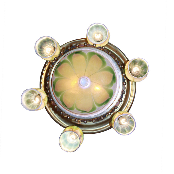 Macklowe Gallery Tiffany Studios New York "Prism" Favrile Ceiling Light Fixture